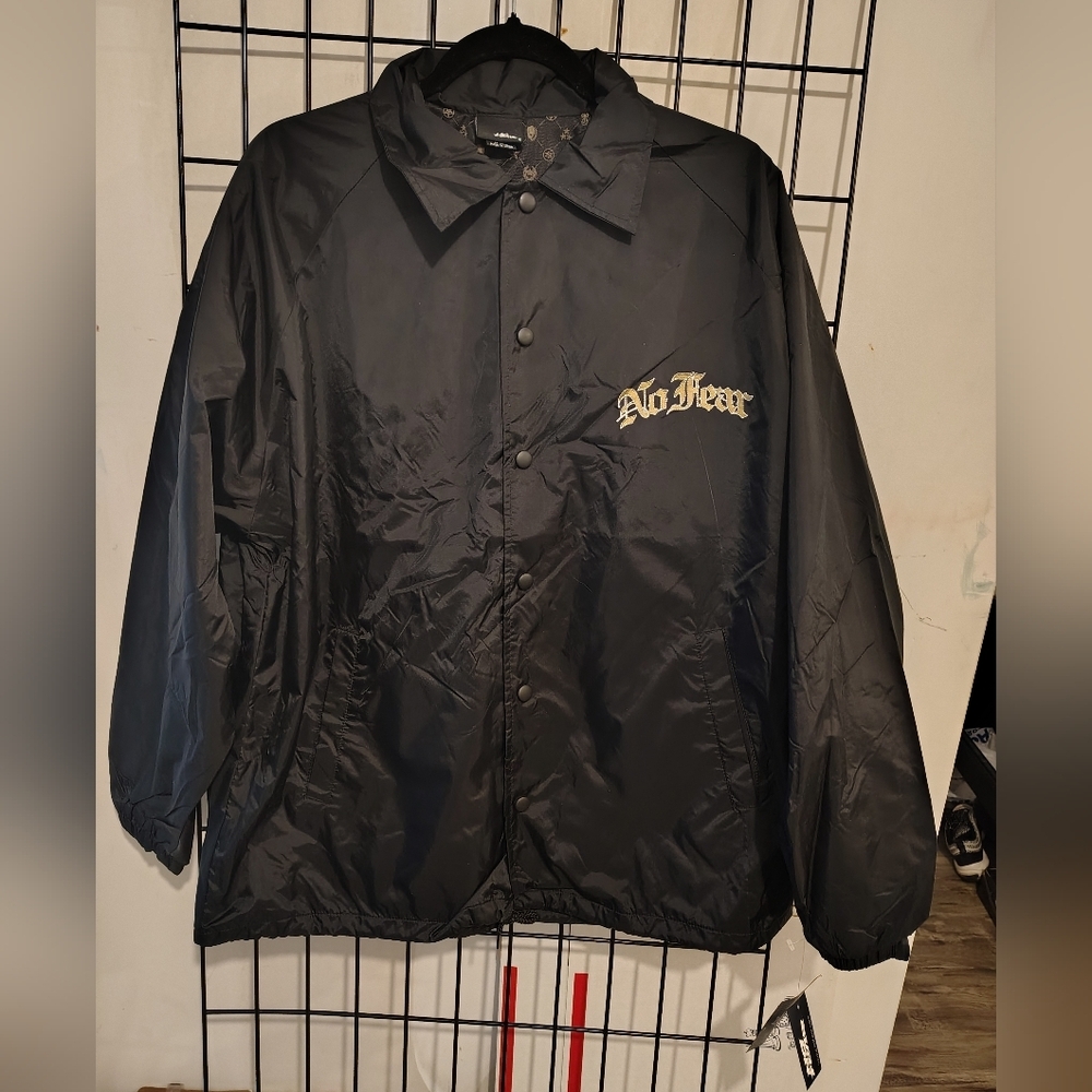 Vintage Y2K No Fear Snap Embroidered Jacket